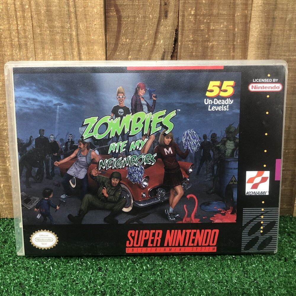 Zombies Ate my Neighbors World CASE ONLY  Off Brand Super Nintendo SNES Box